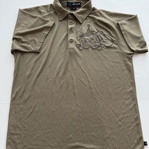 Mojo After Dark Men's Performance Fishing Polo Shirt Skull Pirate Green …